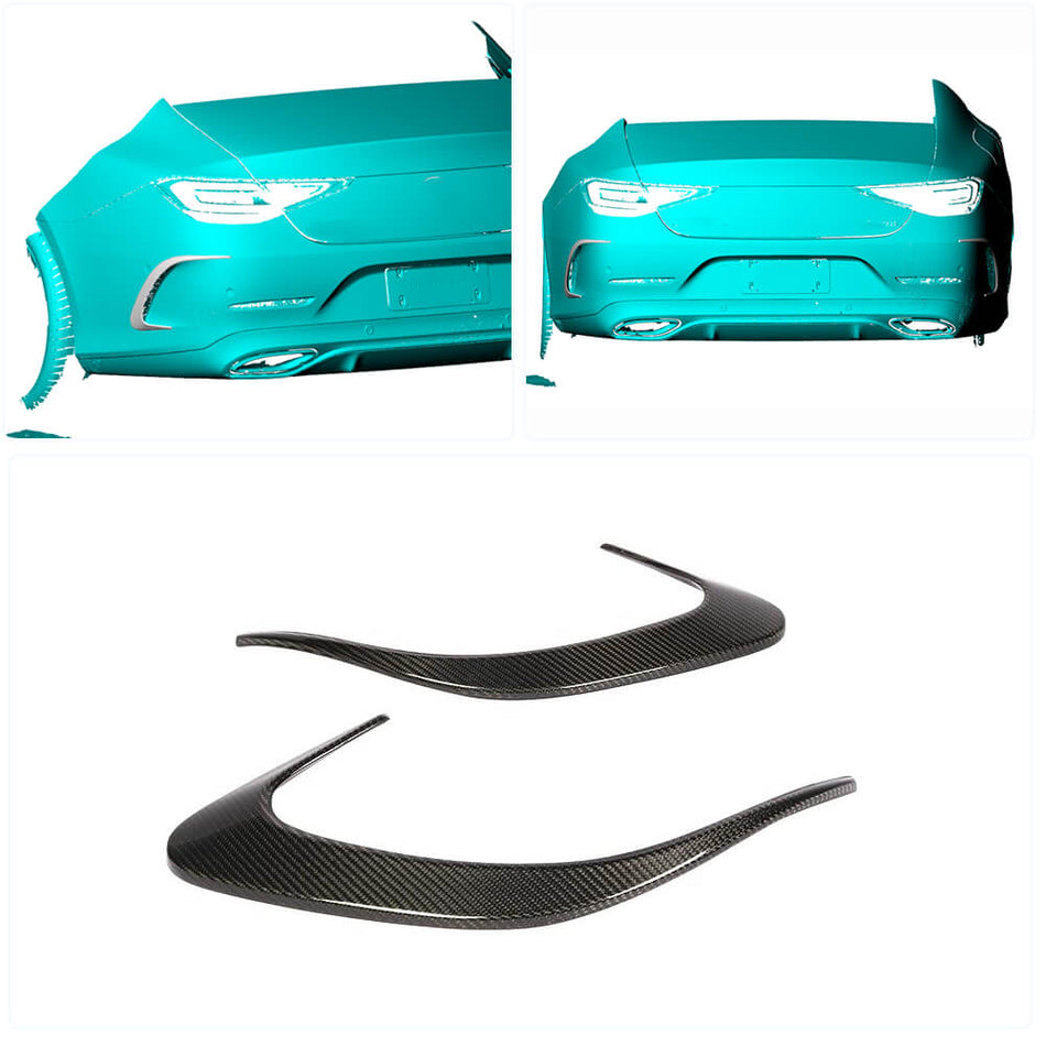 メルセデスベンツ CLS Class C257 Sport CLS53 AMG Sedan 18-20 カーボン リアバンパー エア フェンダーベンド Fins