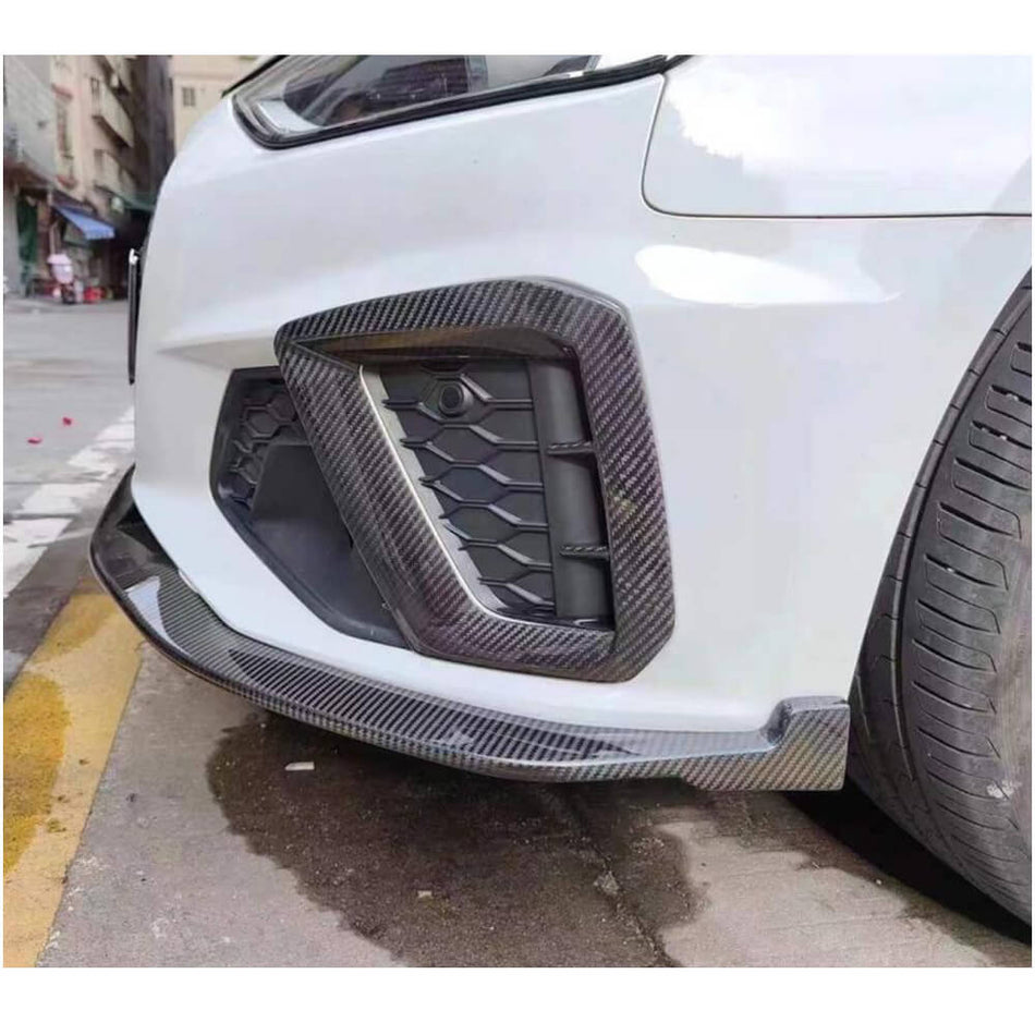 アウディ S4 A4 Sline B9.5 Sedan カーボン フロント Fog Lamp エア Scoop Vents カバー トリム