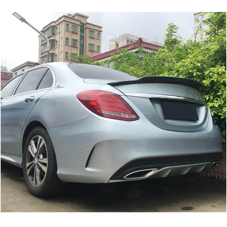 メルセデスベンツ C Class W205 カーボン リア トランク スポイラー ウィングリップ | C180 C200 C250 C300 C350 C400 C450 C63 S AMG