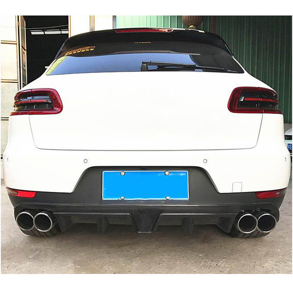 ポルシェ Macan カーボン リアバンパー ディフューザー バランスリップ with Brake Light