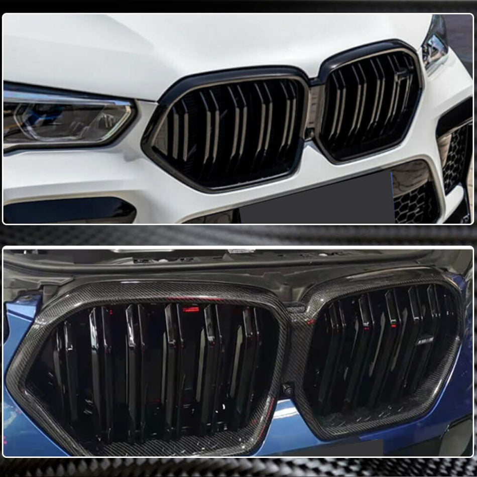 BMW X6 G06 F96 X6M カーボン フロント グリル Dual Slat バンパー グリル