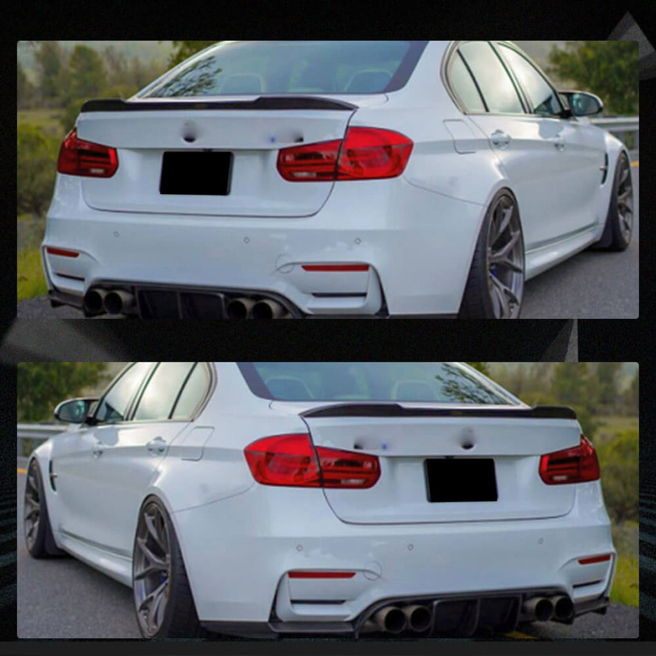 BMW 3シリーズ F30 F35 ドライカーボン リア トランク スポイラー ウィングリップ | 316i 318i 320i 328i 330i 335i 340i