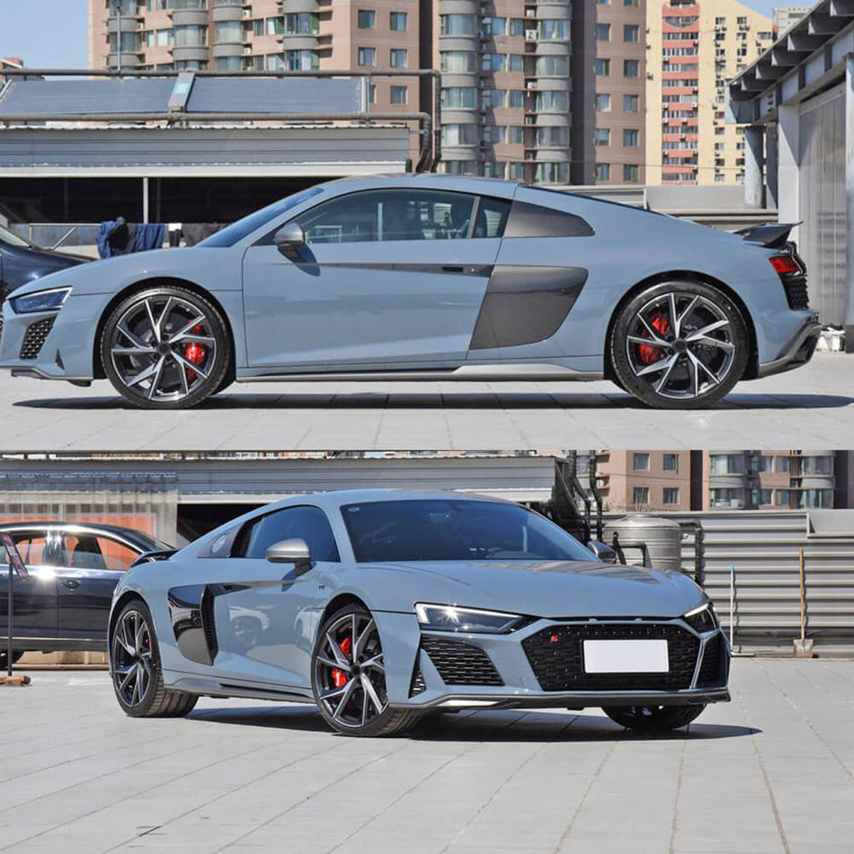 アウディ R8 V10 クーペ Spyder コンバーチブル 2ドア 2023+ ドライカーボン サイドスカート ドアロッカーパネル エクステンションリップ