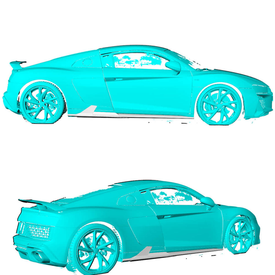 アウディ R8 V10 クーペ Spyder コンバーチブル 2ドア ドライカーボン サイドスカート ドアロッカーパネル エクステンションリップ