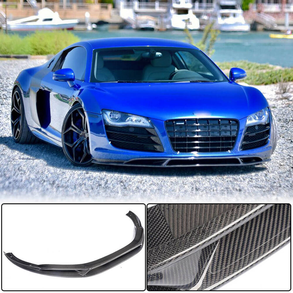 アウディ R8 V8 V10 GT フェイスリフト前 カーボン フロントバンパー リップスポイラー ワイドボディキッド