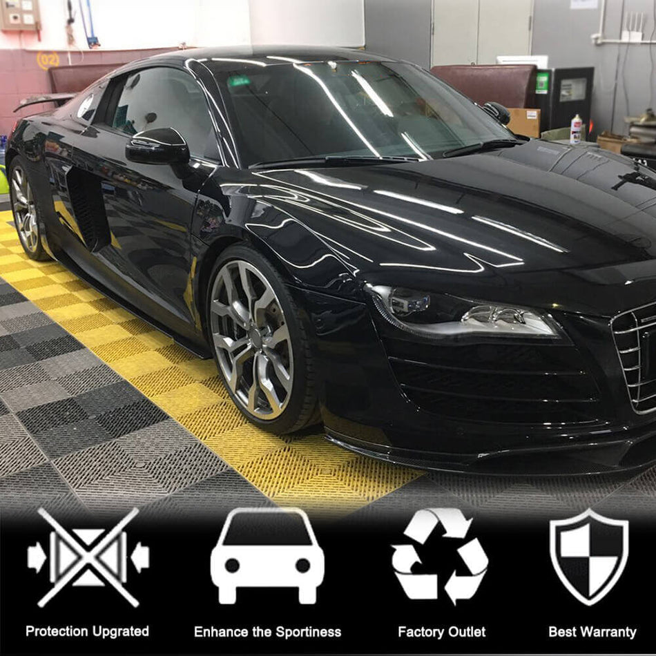 アウディ R8 V8 V10 GT Spyder フェイスリフト前 カーボン サイドスカート ドアロッカーパネル エクステンションリップ