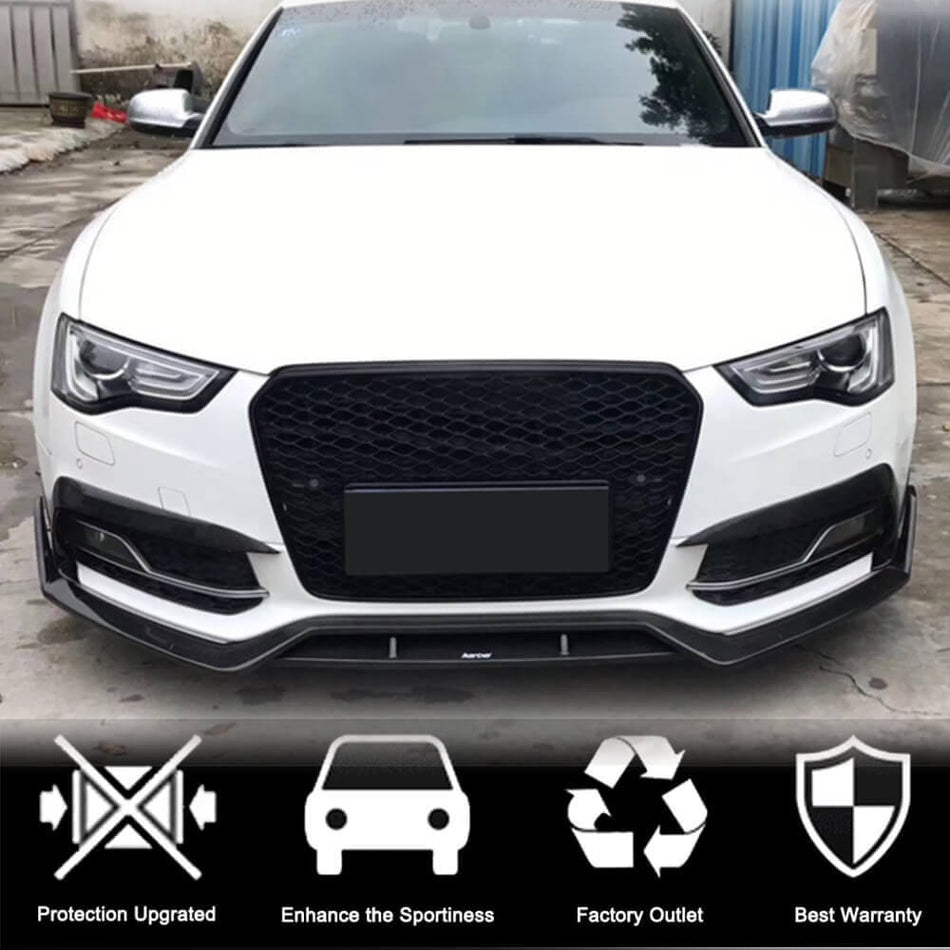 アウディ S5 A5 Sline B8.5 Facelift カーボン フロントバンパー エア フェンダーベンド フィンs トリム
