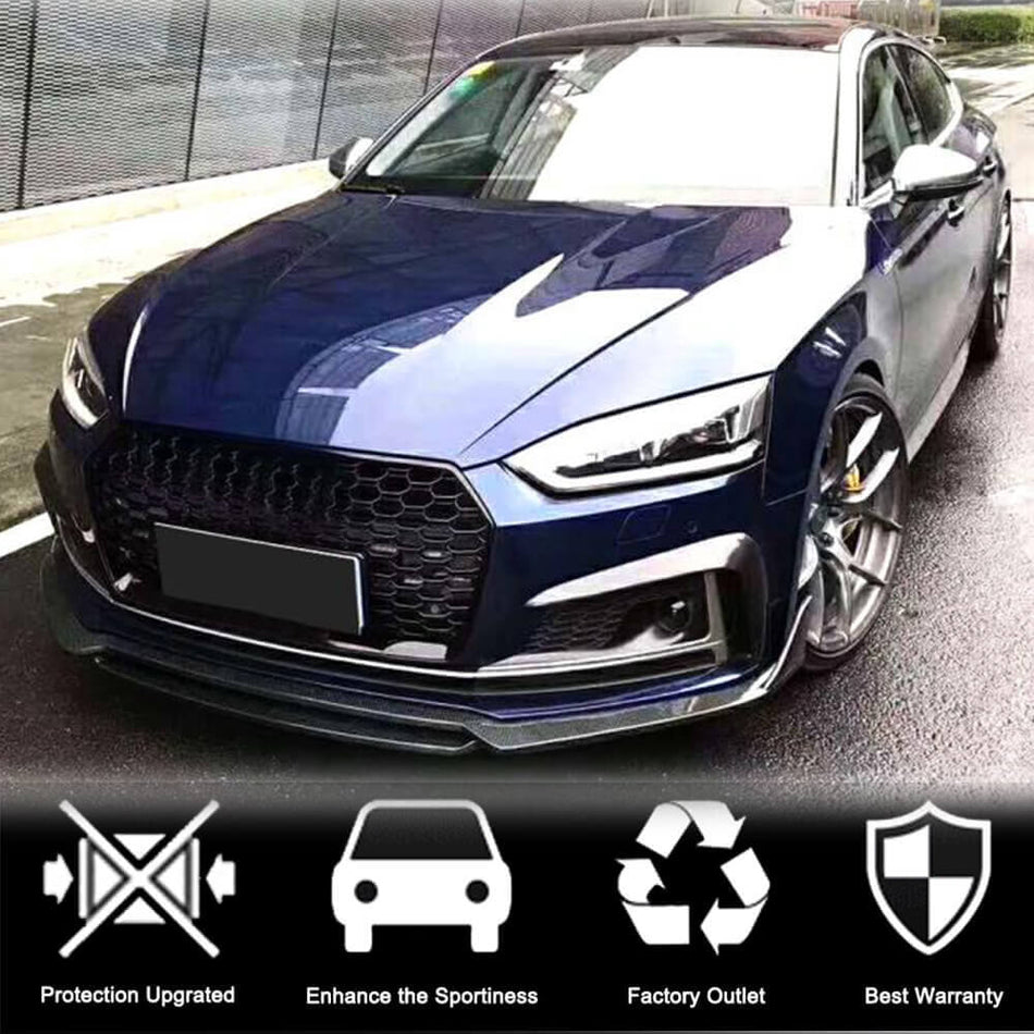 アウディ S5 A5 Sline B9 カーボン フロントバンパー リップスポイラー スプリッター エアロ Wide Bodykit