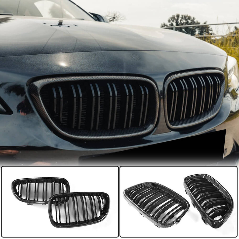 BMW 2シリーズ F22 F23 F87 カーボン Dual Slats フロント グリル バンパー グリル トリム | 218i 220i 228i 230i M235i M240i M2