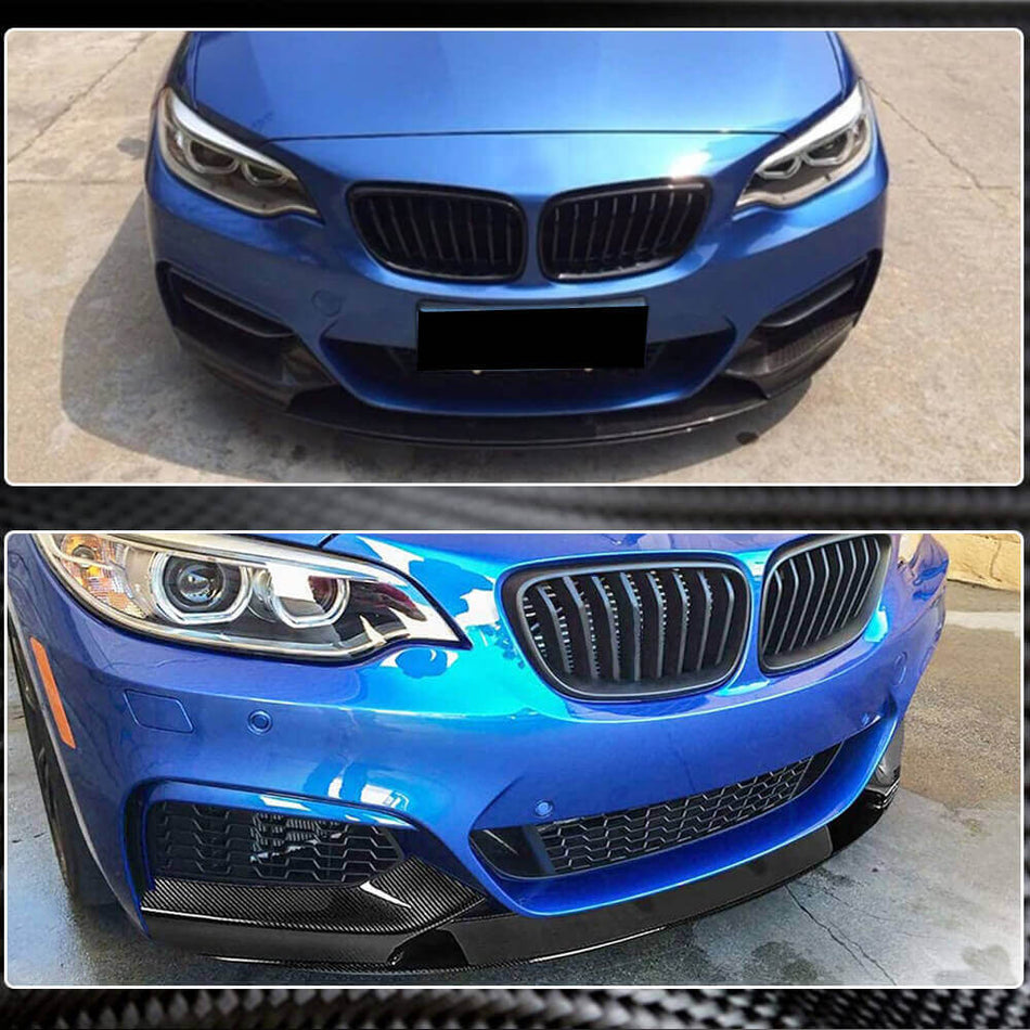 BMW 2シリーズ F22 F23 M Sport M235i M240i カーボン フロントバンパー リップスポイラー スプリッター ワイドボディキッド