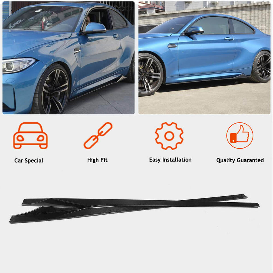 BMW 2シリーズ F87 M2 M2C クーペ 16-20 カーボン サイドスカート ドアロッカーパネル エクステンションリップ