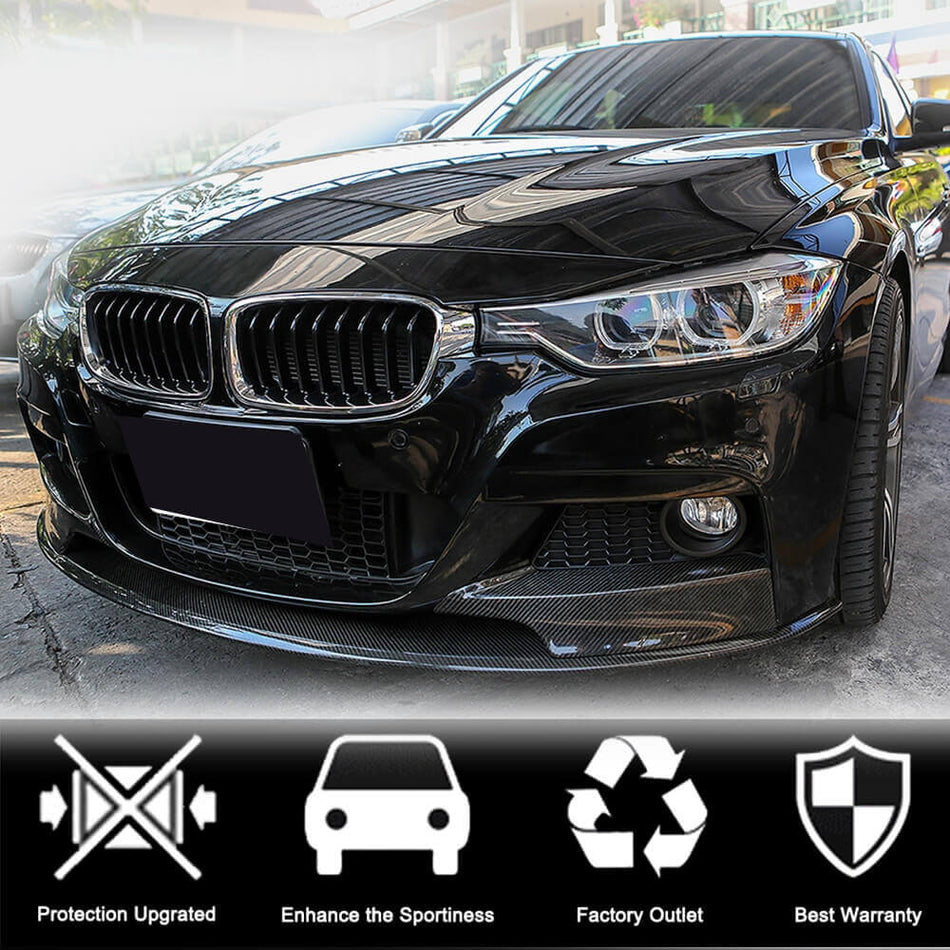 BMW 3シリーズ F30 M Sport カーボン フロントバンパー リップスポイラー スプリッター | 328i 330i 335i 340i M-tech