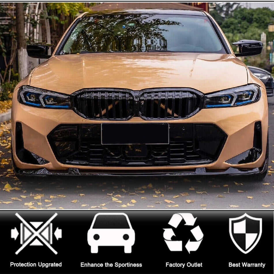BMW 3シリーズ G20 LCI M-Sport 330i Sedan 4ドア 22-23 カーボン フロントバンパー リップスポイラー