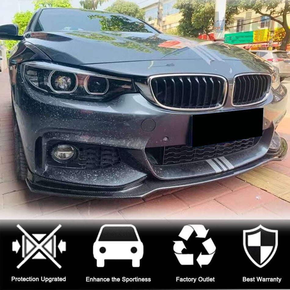 BMW 4シリーズ F32 F33 F36 M Sport カーボン フロントバンパー Lip スプリッター Chin スポイラー ワイドボディキッド | 420i 428i 430i 435i 440i M-tech