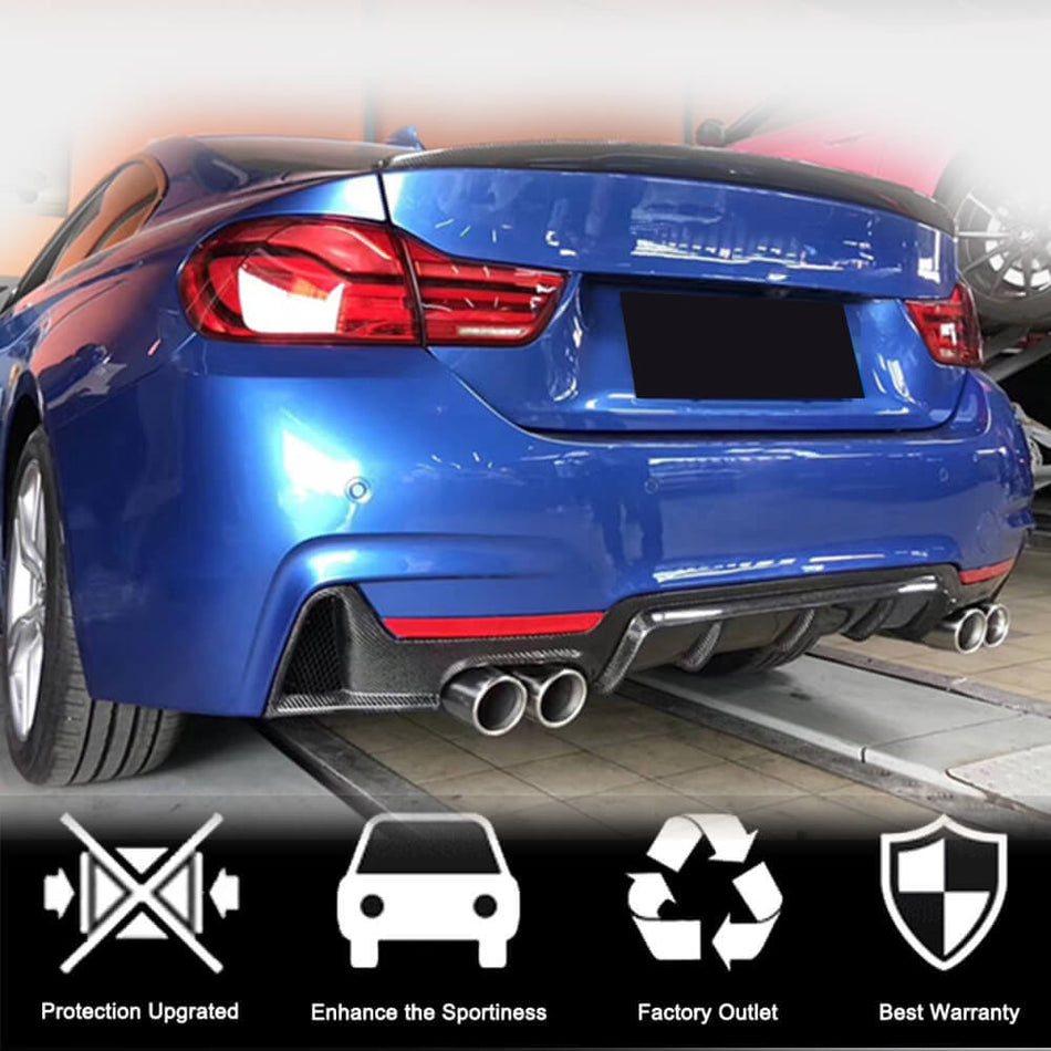 BMW 4シリーズ F32 F33 F36 M Sport カーボン リアバンパー ディフューザー バランスリップ | 420i 428i 430i 435i 440i M-tech
