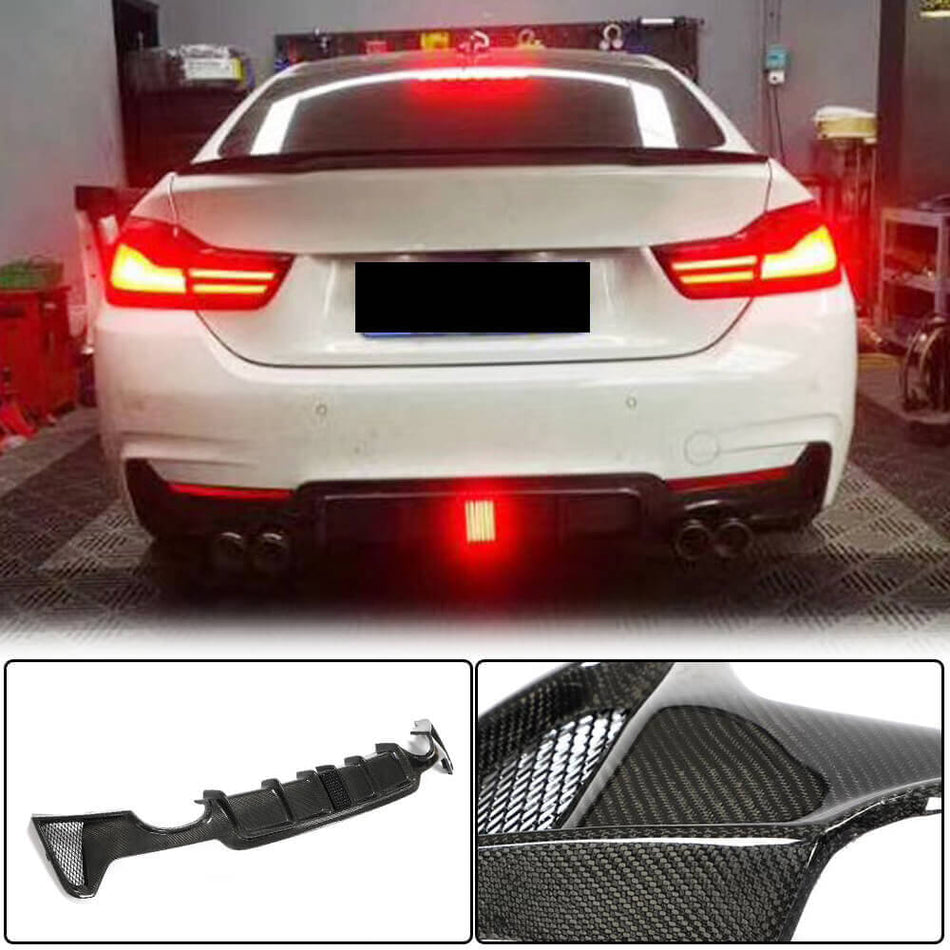 BMW 4シリーズ F32 F33 F36 M Sport カーボン リアバンパー ディフューザー LED Rain Light バランスリップ | 420i 428i 430i 435i 440i M Tech