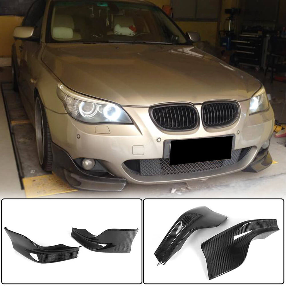 BMW 5シリーズ E60 M Sport カーボン フロントバンパー スプリッター カップウイング ウィングレット Canard Flaps