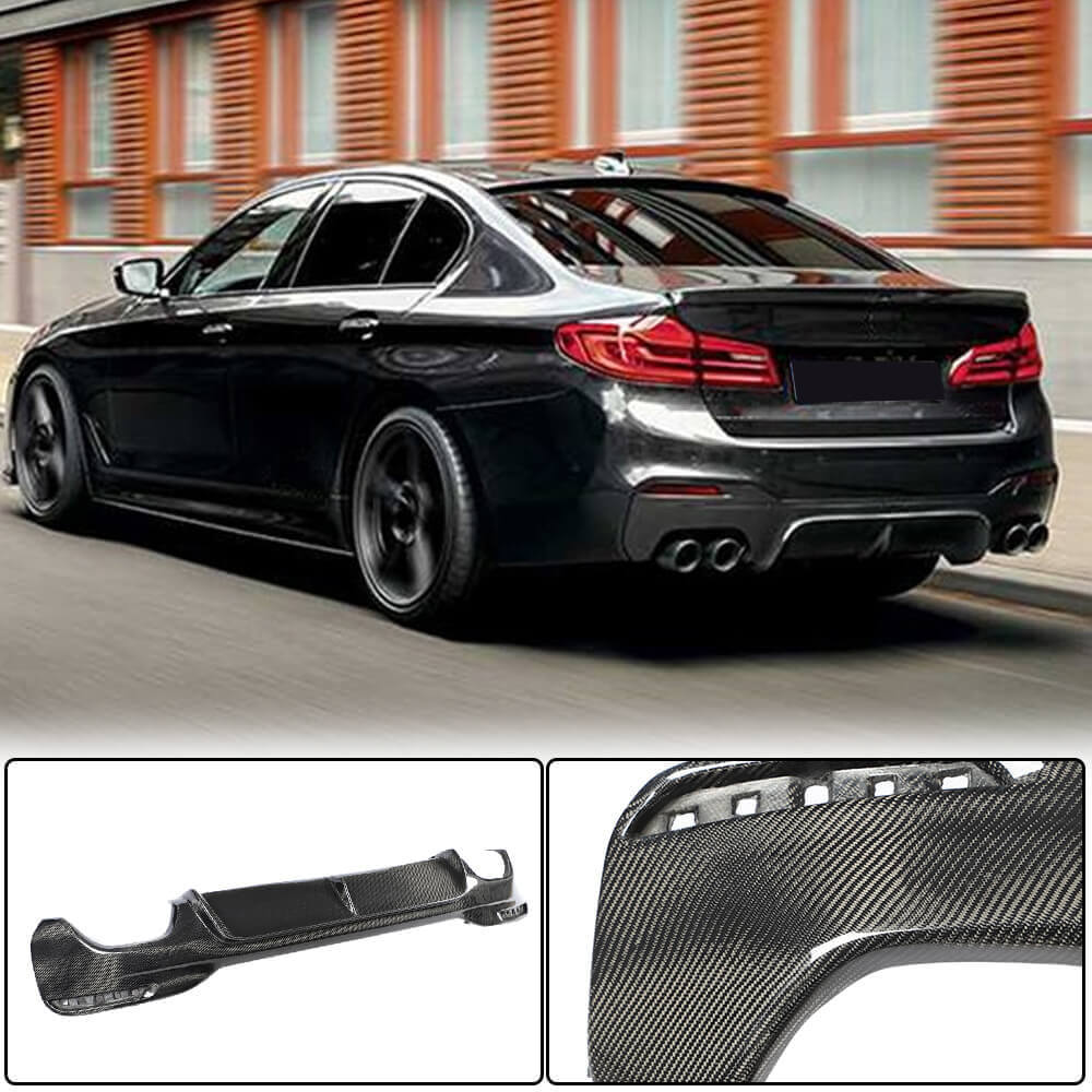 BMW 5シリーズ G30 520i 530i 540i M Sport M550i カーボン リアバンパー ディフューザー Lip ...