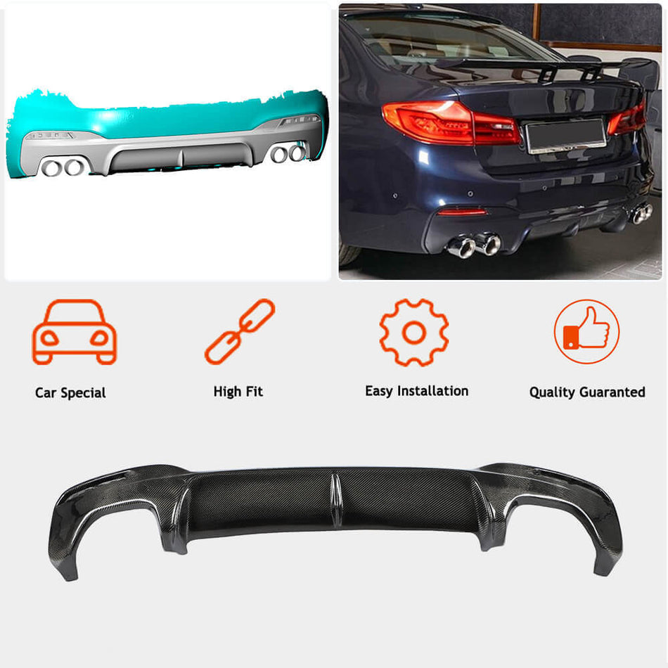 BMW 5シリーズ G30 520i 530i 540i M Sport M550i カーボン リアバンパー ディフューザー Lip