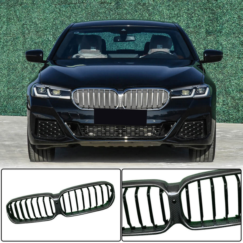 BMW 5シリーズ G30 G31 LCI カーボン フロント グリル Single Slat バンパー グリル トリム |  520i 530i 540i M550i