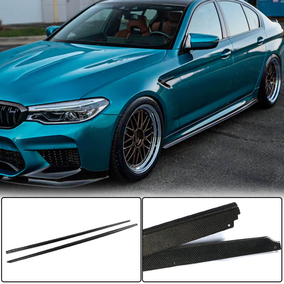 BMW 5シリーズ G30 M Sport F90 M5 Pre-LCI カーボン サイドスカート ドアロッカーパネル エクステンションリップ
