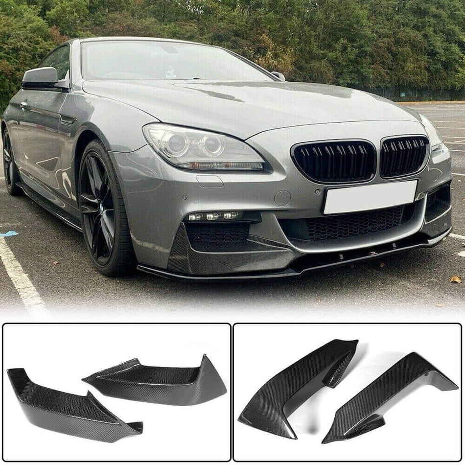 BMW 6シリーズ F06 F12 F13 640i 650i M Sport カーボン フロントバンパー スプリッター カップウイング ウィングレット ベンドフラップ