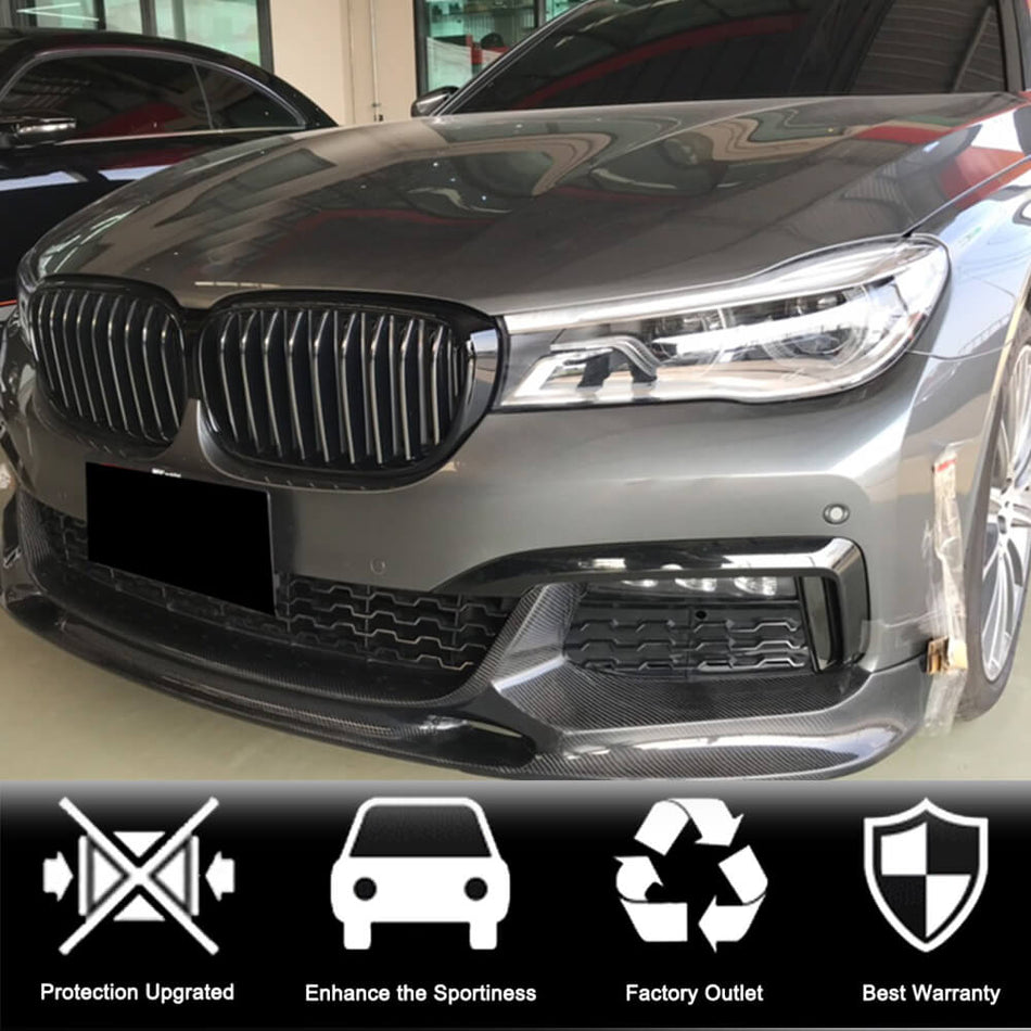 BMW 7シリーズ G11 730i 740e 750i M Sport M760Li カーボン フロントバンパー リップ スポイラー ワイドボディキッド