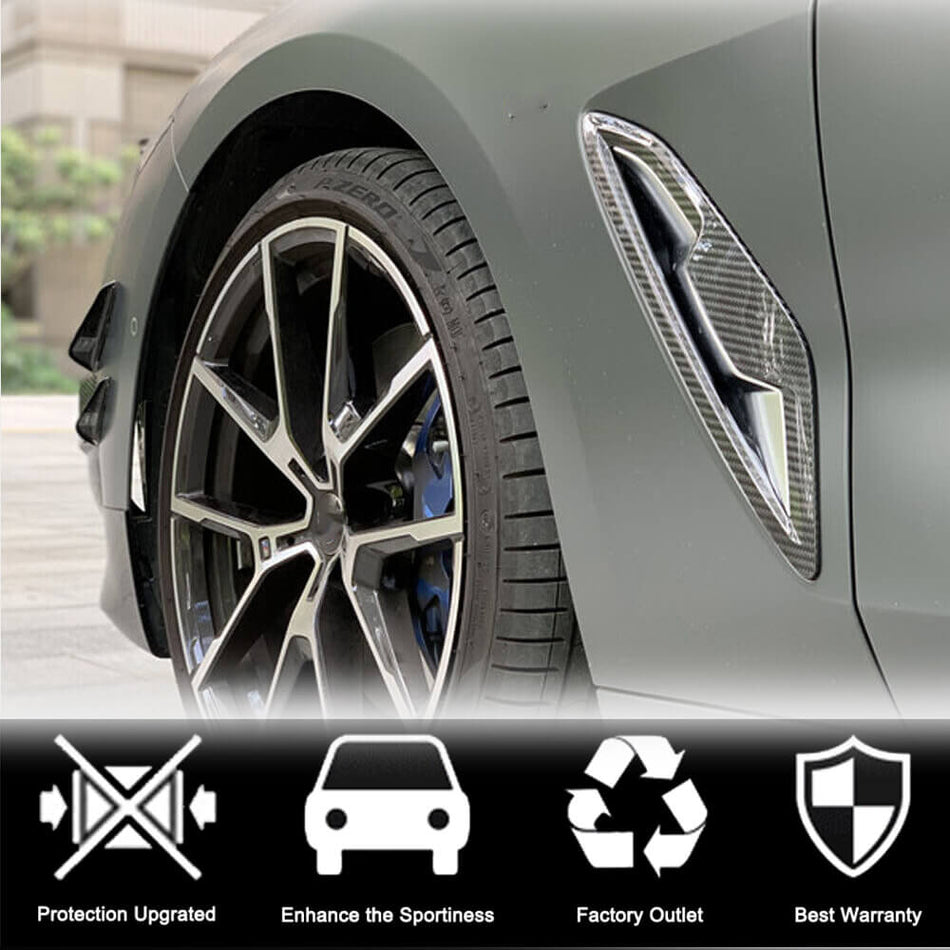 BMW 8シリーズ G14 G15 G16 840i M850i ドライカーボン サイドMarker エア フェンダーベンド エアロ Flicks トリム