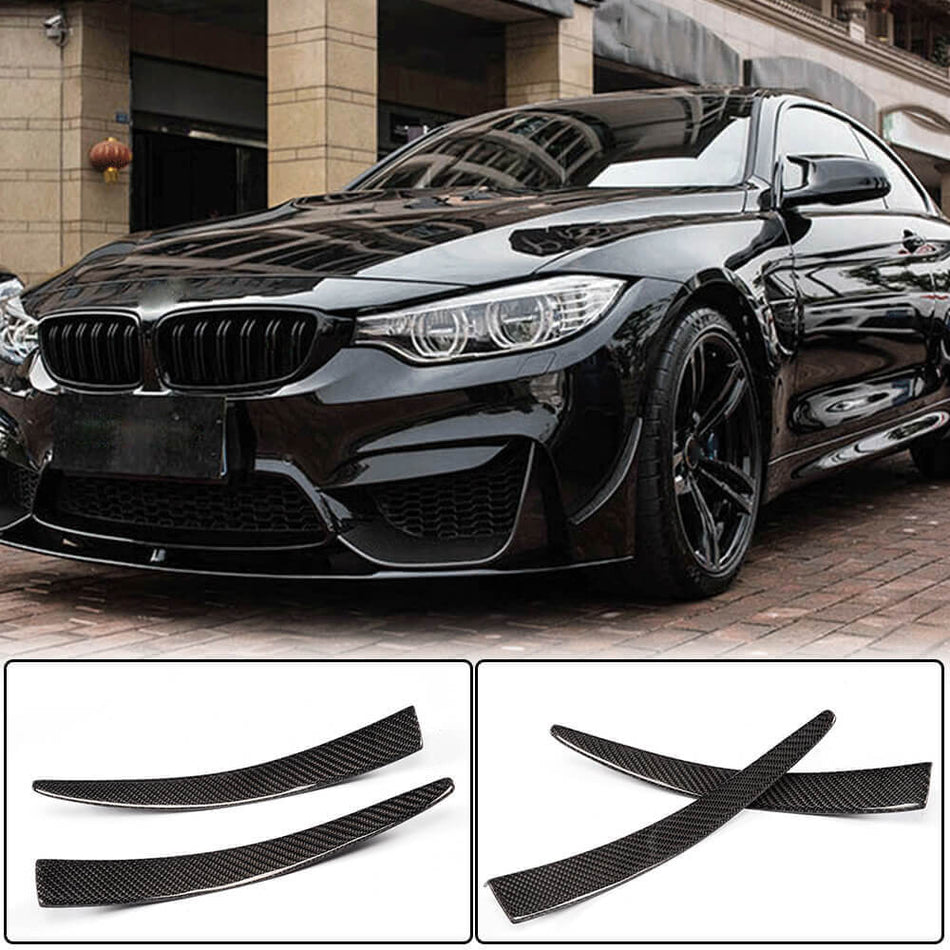 BMW F80 M3 F82 F83 M4 カーボン フロントバンパー Fins エアベンド エアロ Flicks ボディキット