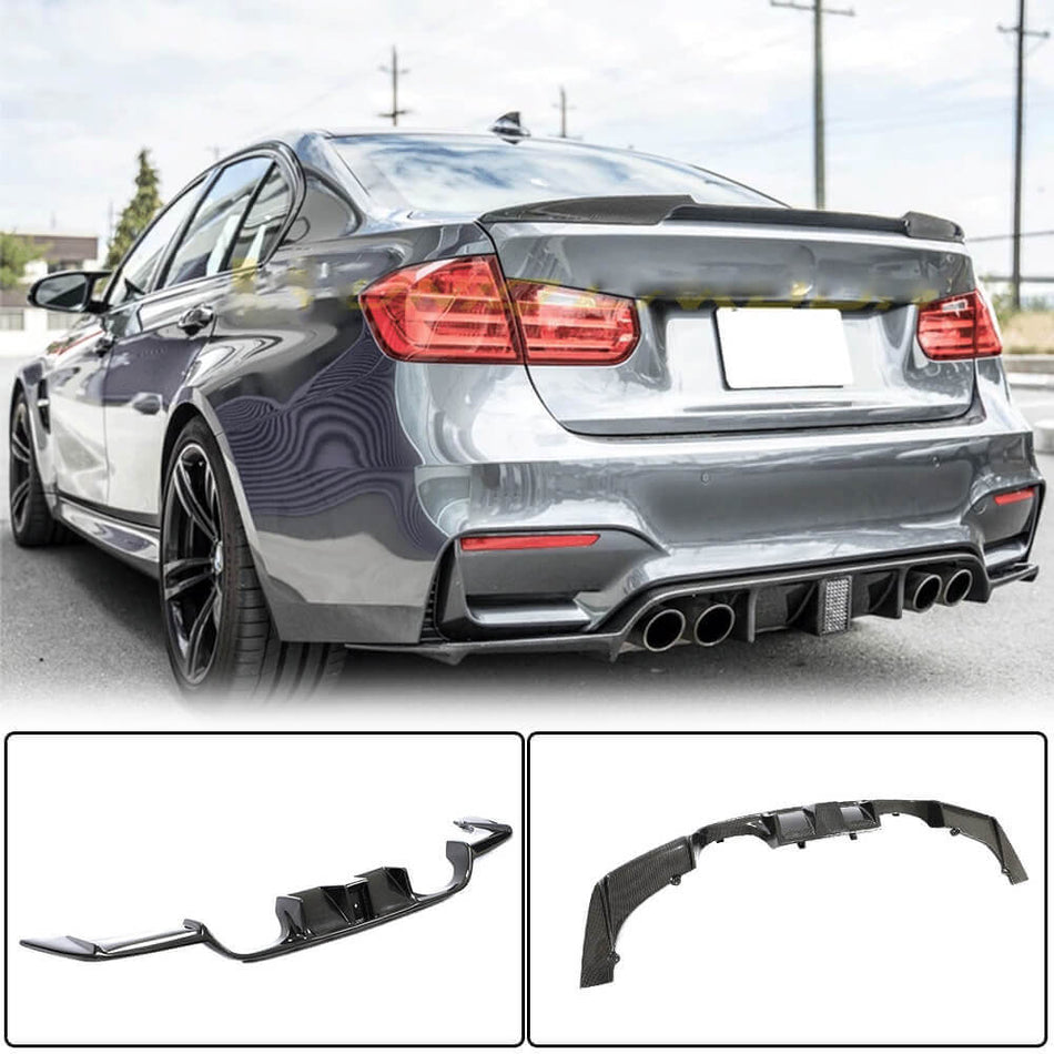 BMW F80 M3 F82 F83 M4 カーボン リアバンパー ディフューザー バランスリップ W/ Brake Light