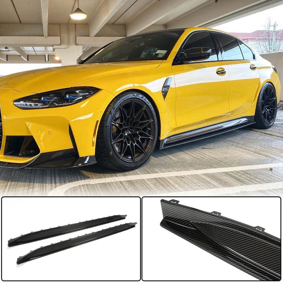 BMW G80 M3 ドライカーボン サイドスカート ドアロッカーパネル エクステンションリップ