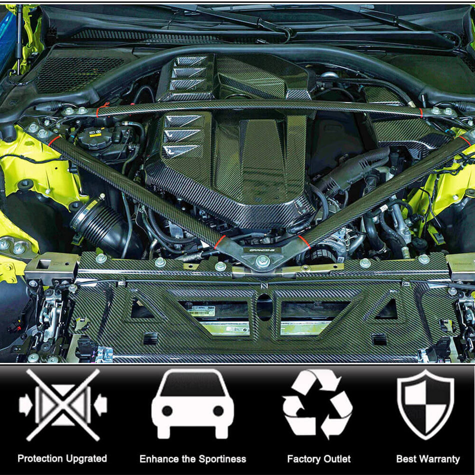 BMW G80 M3 G82 G83 M4 2021-2023 ドライカーボン Engine Strut Brace Bracket インテリア アクセサリー