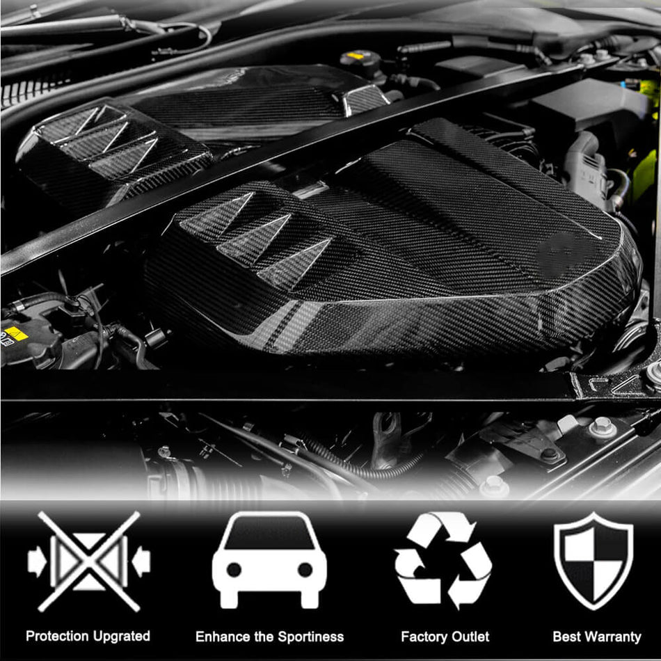 BMW G80 M3 G82 G83 M4 ドライカーボン Engine Bay カバー カップ インテリア アクセサリー