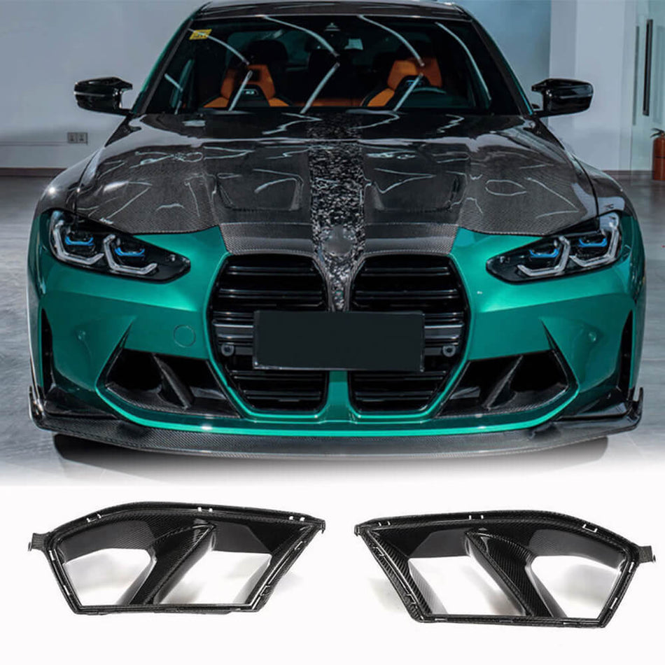 BMW G80 M3 G82 G83 M4 ドライカーボン フロントバンパー エア Inlet Vent Duct フェンダートリム