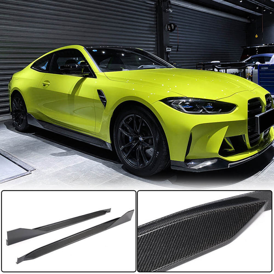 BMW G82 G83 M4 ドライカーボン サイドスカート ドアロッカーパネル エクステンションリップ