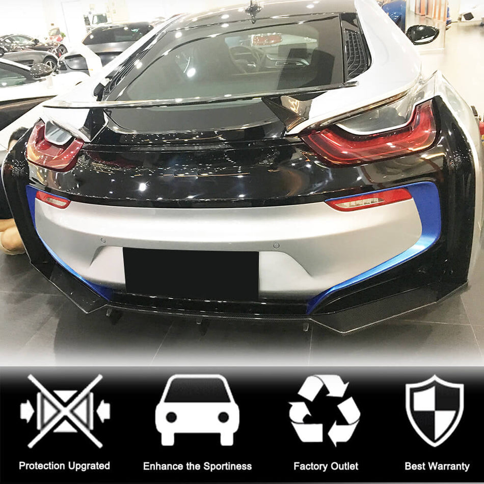 BMW I8 クーペ 2014-2018 ドライカーボン リアバンパー ディフューザー バランスリップ ワイドボディキッド