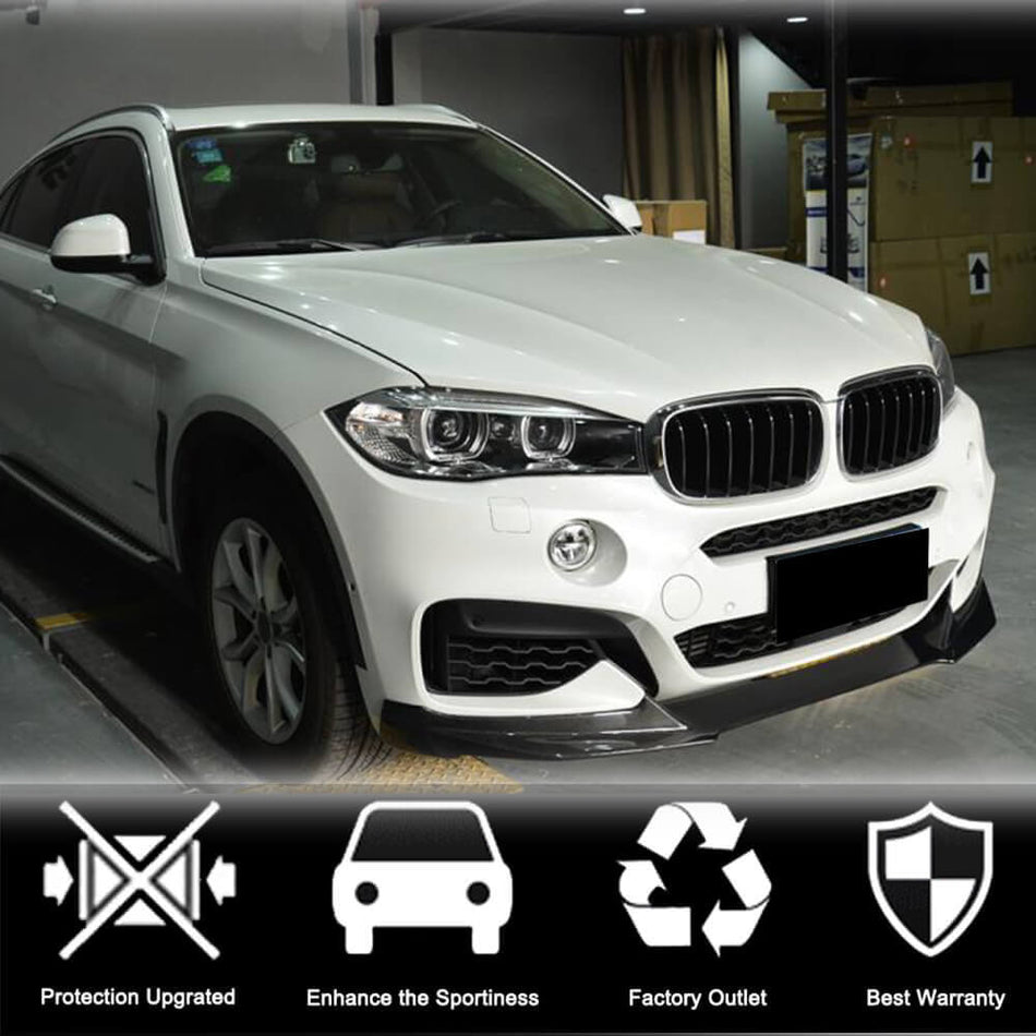 BMW X6 F16 M Sport カーボン フロントバンパー リップ スポイラー ワイドボディキッド