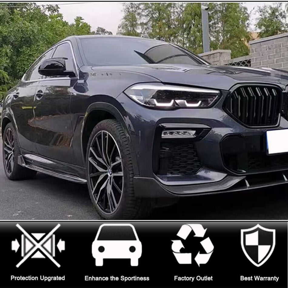 BMW X6 G06 Sport Utility 4ドア 2020-2022 カーボン サイドスカート ドアロッカーパネル エクステンションリップ