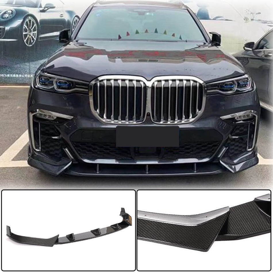 BMW X7 G07 カーボン フロントバンパー リップスポイラー スプリッター 3pcs/set | xDrive40i/50i M Sport M50i