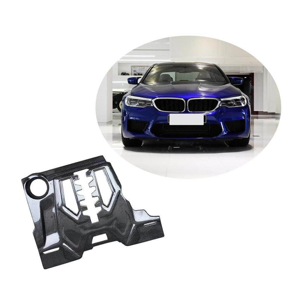 BMW 5シリーズ F90 M5 Sedan 18-20 カーボン Car Engine Valve プロテクター Hood Bonnet カバー