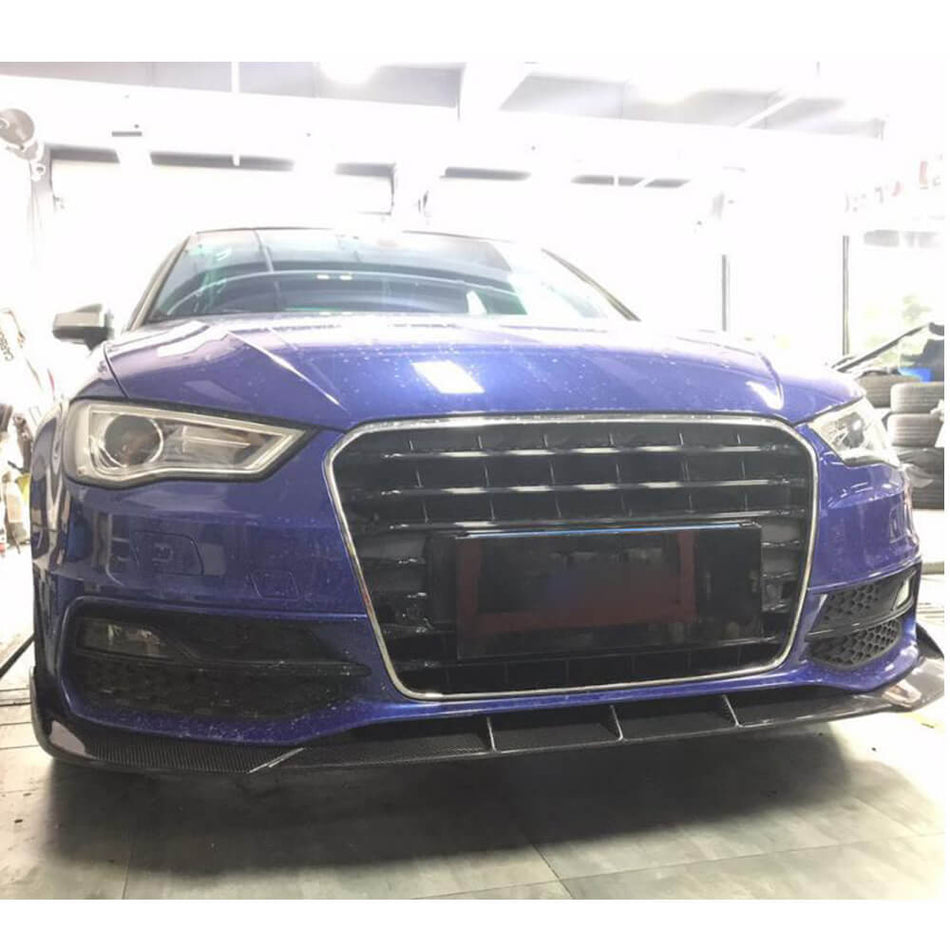 アウディ S3 A3 Sline 8V ハッチバック カーボン フロントバンパー リップスポイラー ワイドボディキッド