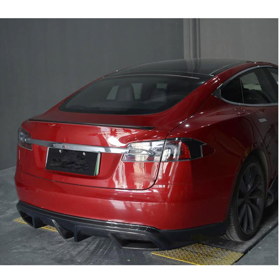 テスラ Model S 2012-2015 カーボン リアバンパー ディフューザー Lip