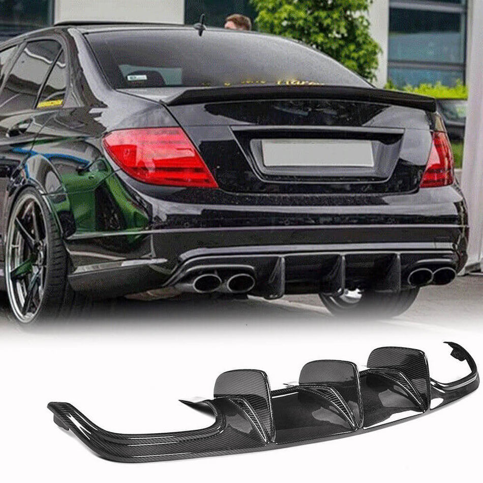 メルセデスベンツ C Class W204 C63 AMG フェイスリフト前 カーボン リアバンパー ディフューザー バランスリップ