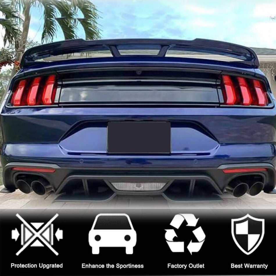 フォード Mustang クーペ カーボン リア トランク Lid スポイラー ウィングリップ | V6 V8 GT Shelby GT350R EcoBoost