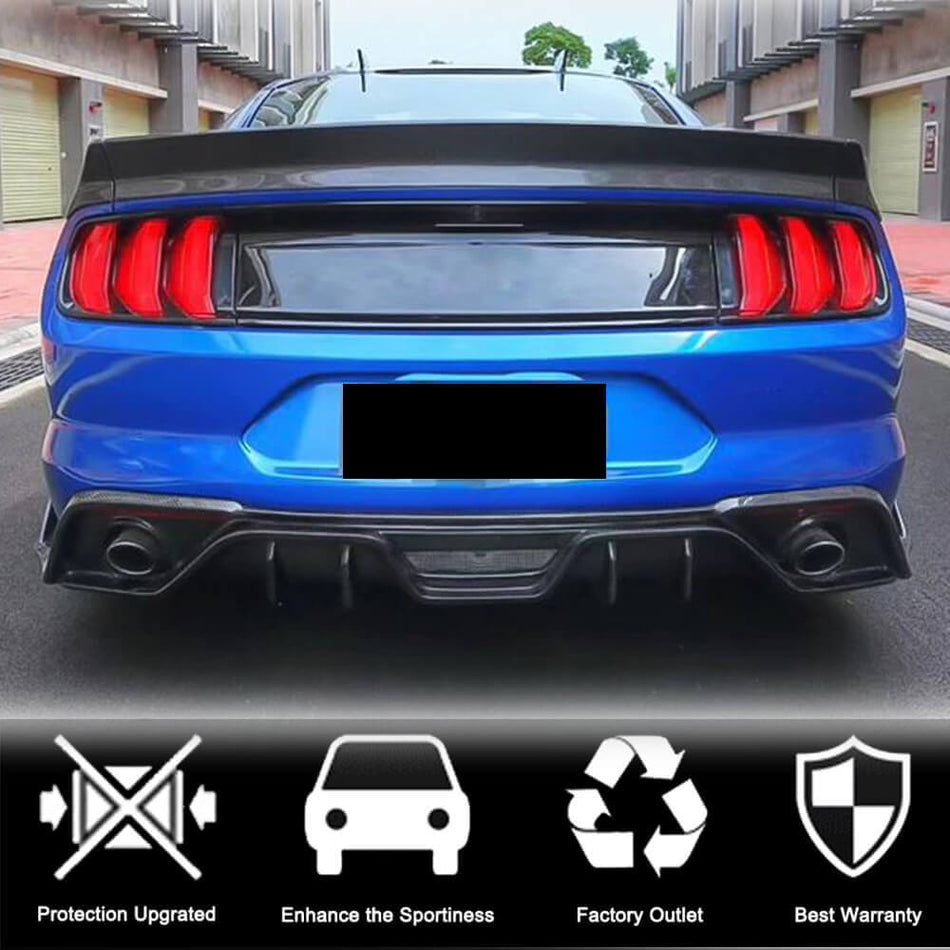 フォード Mustang V6 V8 GT 2015-2017 カーボン リアバンパー ディフューザー Lip