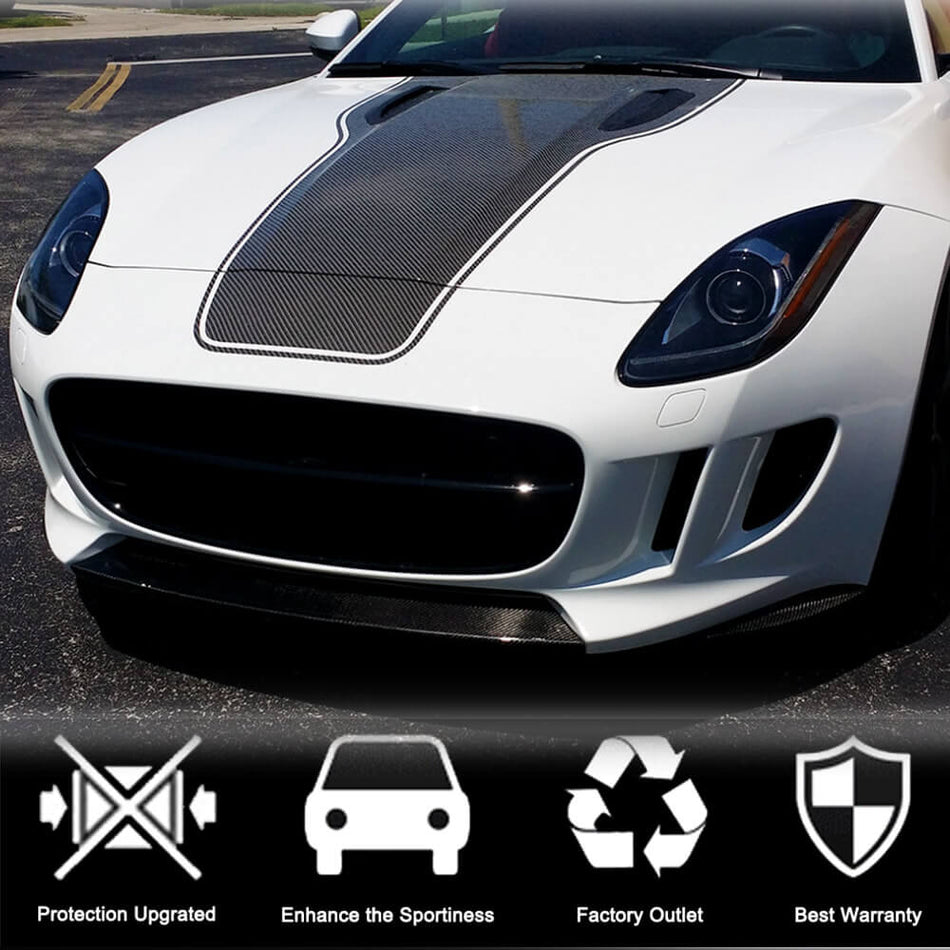 ジャガー F-TYPE 3.0 2013-2017 カーボン フロントバンパー Center リップスポイラー カバー トリム