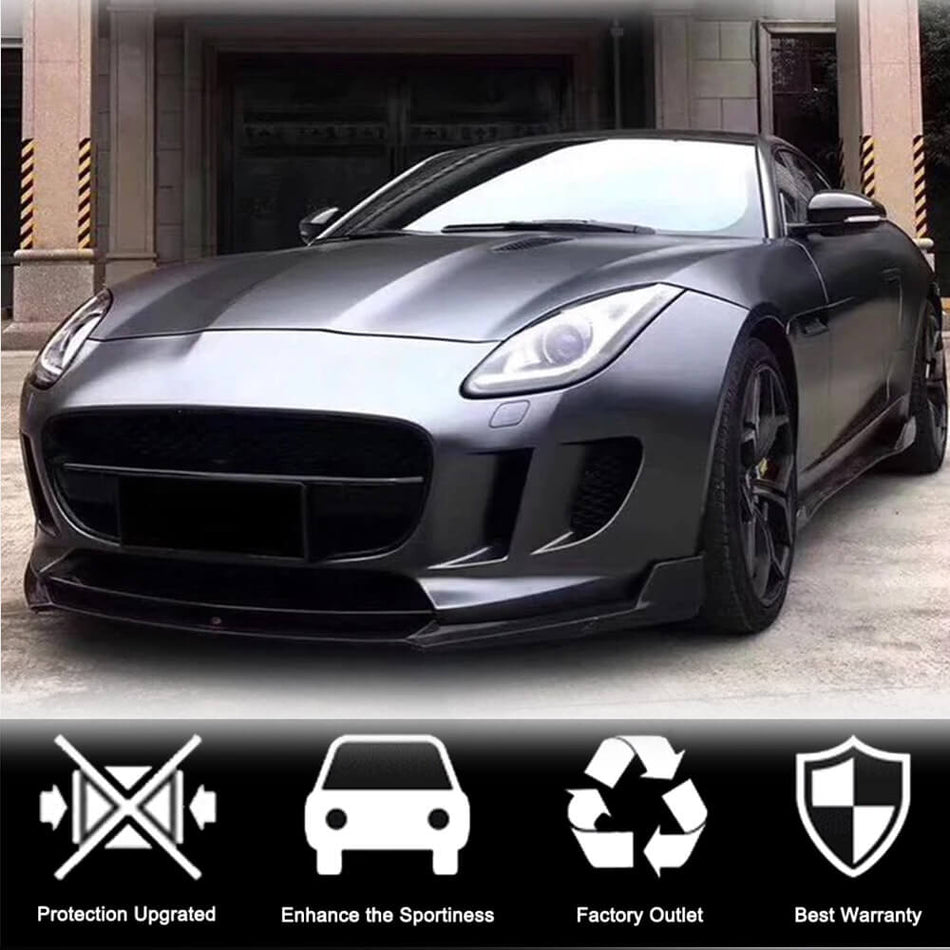 ジャガー F-TYPE 2013-2017 カーボン フロントバンパー リップ スポイラー ワイドボディキッド