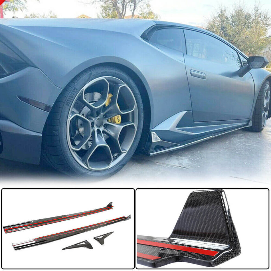 ランボルギーニ Huracan LP580-2 LP610-4 LP580-2 カーボン サイドスカート ドアロッカーパネル エクステンションリップ