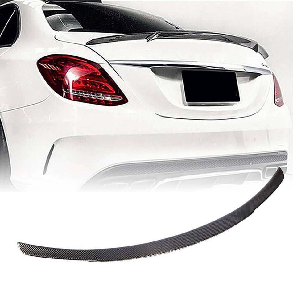 メルセデスベンツ C-Class W205 カーボン リア トランク スポイラー ウィングリップ | C180 C200 C250 C300 C350 C400 C450 C63 S AMG