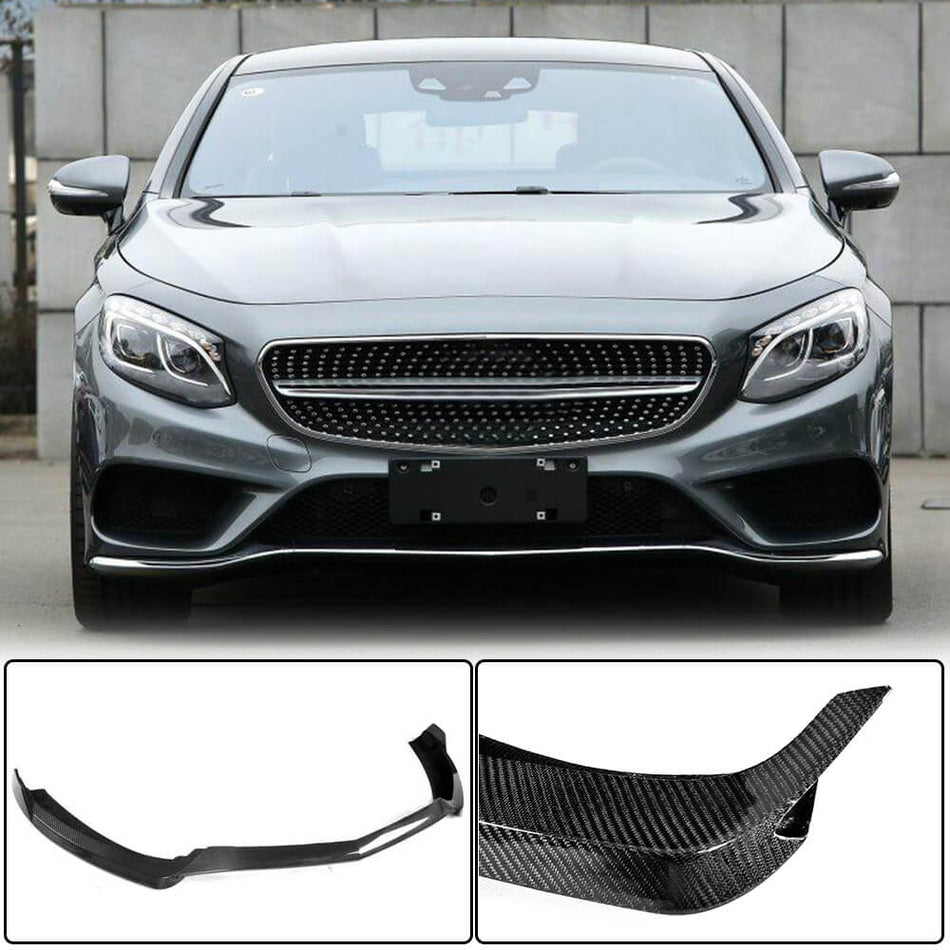 メルセデスベンツ C217 S400 S500 S550 Sport クーペ フェイスリフト前 カーボン フロントバンパー リップ スポイラー スプリッター